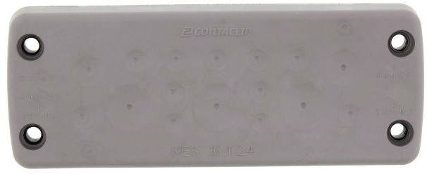 Prostokątna szara płyta z czterema czarnymi otworami mocującymi w narożnikach, bez żadnych innych widocznych oznaczeń.