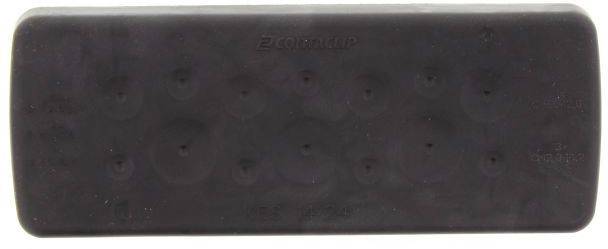 Czarny, prostokątny ciężarek z kilkoma wgłębieniami. Na górze i dole znajduje się napis 'Ecosmart'.