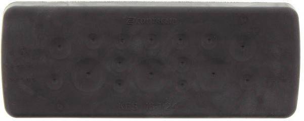 Czarna pilot zdalnego sterowania z wyświetlaczem ze zużytymi przyciskami.