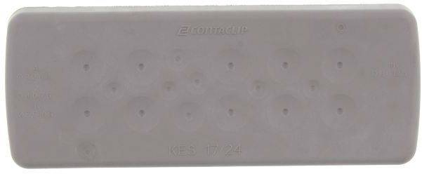 Szara listwa z tworzywa sztucznego z kilkoma okrągłymi wypustkami, oznaczona napisem 'KES-17-24'.