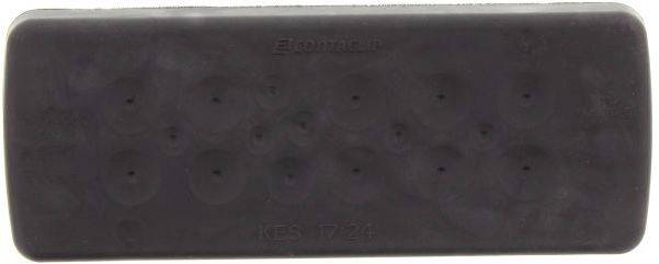 Prostokątna, czarna obudowa pilota bez widocznych przycisków lub oznaczeń.