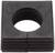 Kwadratowy, ciemnoszary element o cylindrycznym otworze pośrodku i stopniowanych krawędziach zewnętrznych. Stosowany do montażu lub mocowania.