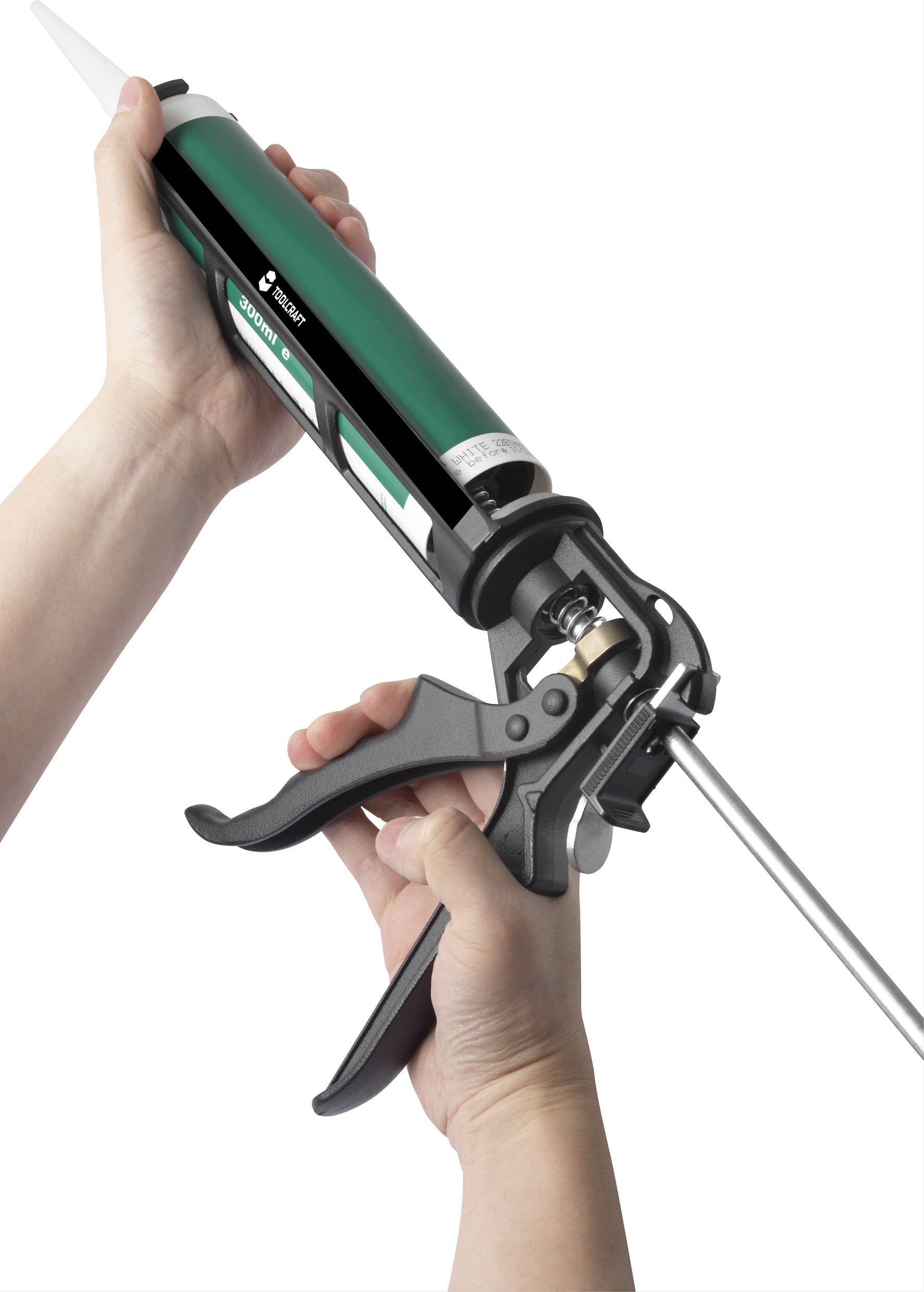 Pistolet ręczny jest trzymany i obsługiwany. Jest on zazwyczaj używany do nakładania uszczelniaczy lub klejów.