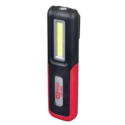 Czarna i czerwona latarka LED z napisem 'KS Tools 150.4435', idealna do oświetlenia warsztatu, kompaktowa i przenośna.