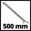 Znak przedstawia linię zakończoną kątem, obok której znajduje się tekst '500 mm', prawdopodobnie wskazujący długość przedstawionego obiektu.