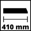 Rysunek przedstawia prostokątny obiekt o szerokości 410 mm.