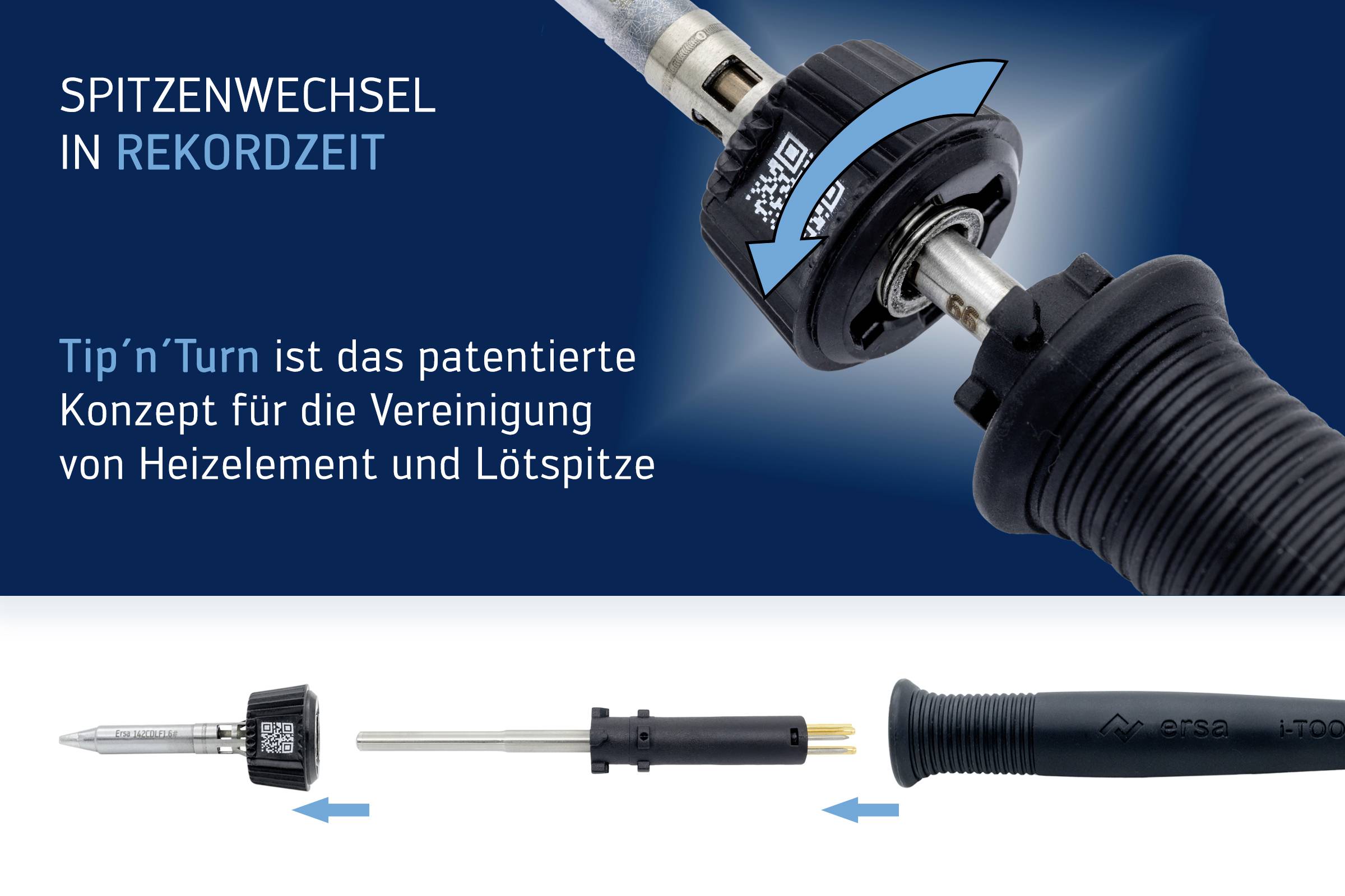 Szybka wymiana końcówek lutowniczych w rekordowym czasie" prezentuje urządzenie, które umożliwia błyskawiczną zmianę końcówki lutowniczej poprzez proste obrócenie. Poniżej szczegóły budowy.
