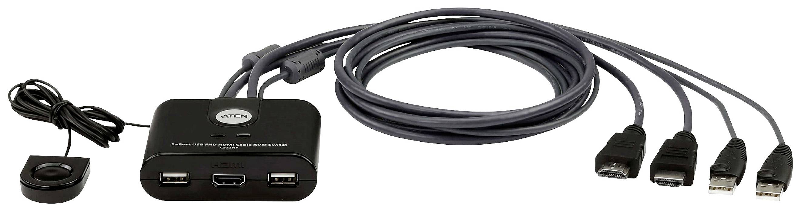 ATEN CS22HF Przełącznik HDMI HDMI Klawiatura 1920 x 1080 Pixel