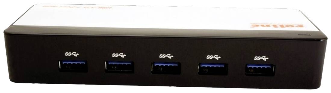 Zewnętrzny dysk twardy USB 3.0 z pięcioma portami, przeznaczony do szybkiego transferu danych i rozszerzenia pojemności magazynowej.