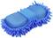 Niebieski dwustronny gąbka z mikrofibry z frędzlami, idealny do mycia samochodu i czyszczenia.
