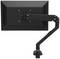 Monitor na ruchomym ramieniu, widok od tyłu, z elastycznym mocowaniem do umieszczenia na biurkach.