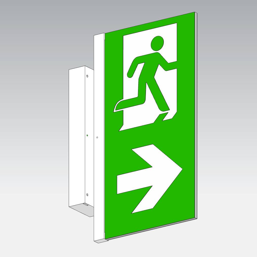 Маркування аварійного маршруту Beltrona MEXX8004 зі світлодіодним підсвічуванням, для прихованого настінного та прихованого стельо