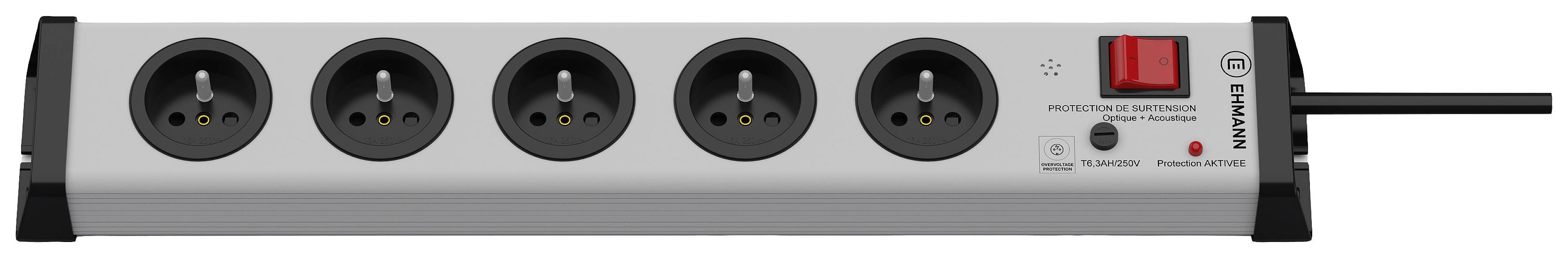 Подовжувач з вимикачем Ehmann 0206x02052301 Кількість розеток: 5