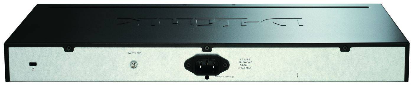 Czarne elektroniczne urządzenie z możliwością podłączenia oraz przełącznikiem z tyłu. Wygląda na zasilacz lub rozdzielacz.