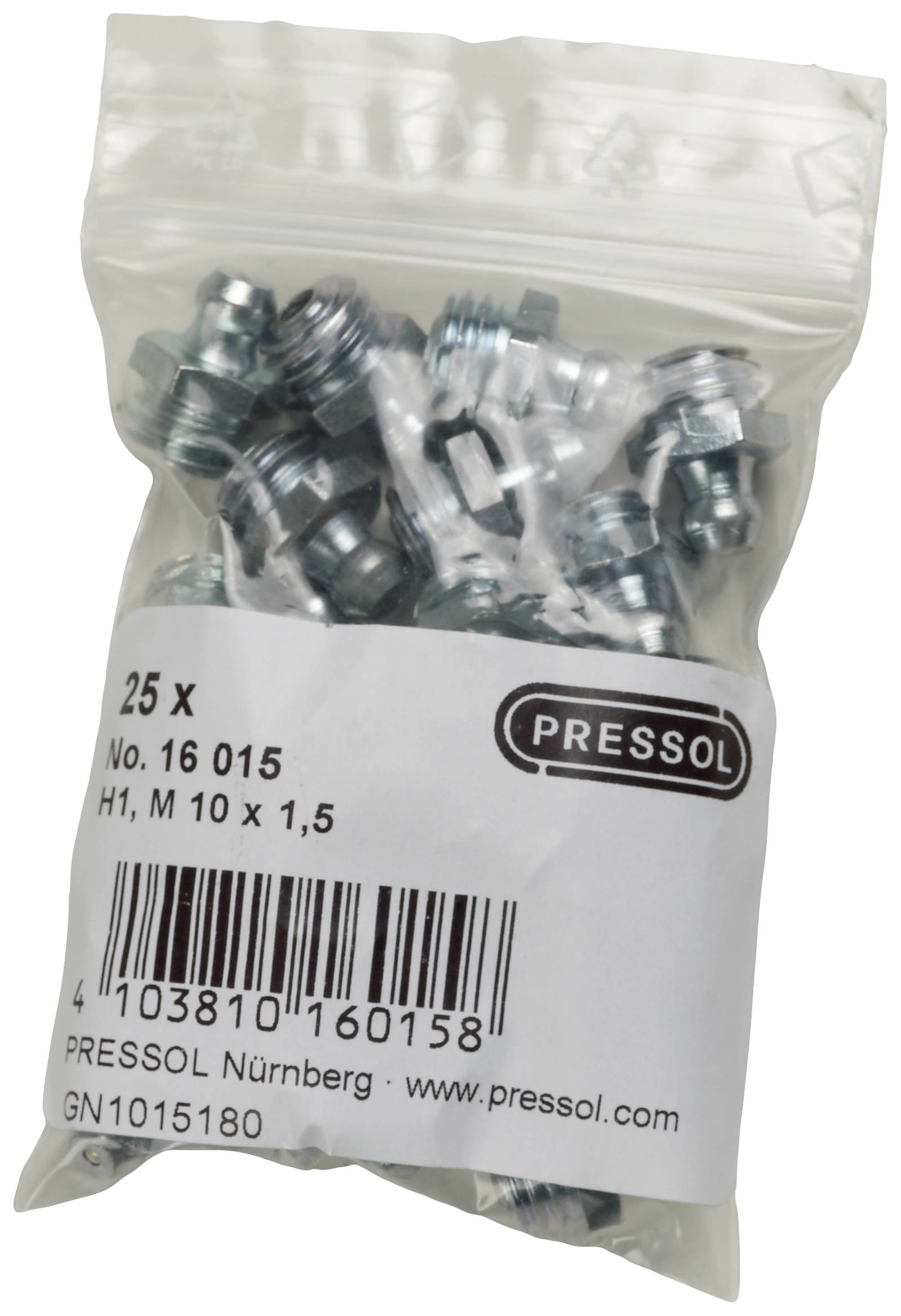 Пряма конічна маслянка Pressol H1, M 10 x 1,5, 25 шт.
