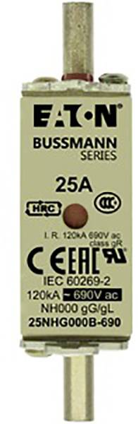 Запобіжник Eaton 25NHG000B-690 NH з механічним індикатором стану запобіжника. Розмір запобіжника = 000 25 A 690 3 шт.