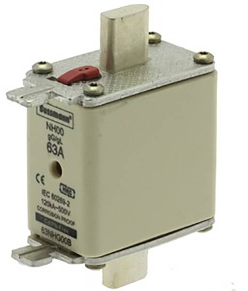 Запобіжник Eaton 63NHG00B NH з механічним індикатором стану запобіжника. Розмір запобіжника = 00, 63 A, 500 V, 3 шт.