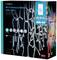Opakowanie prezentuje 'Nedis Wi-Fi Smart Cool White Icicle Lights' z 8 trybami, z możliwością przyciemniania. Odpowiednie do powierzchni 5m, 240 diod LED, sterowane przez aplikację.