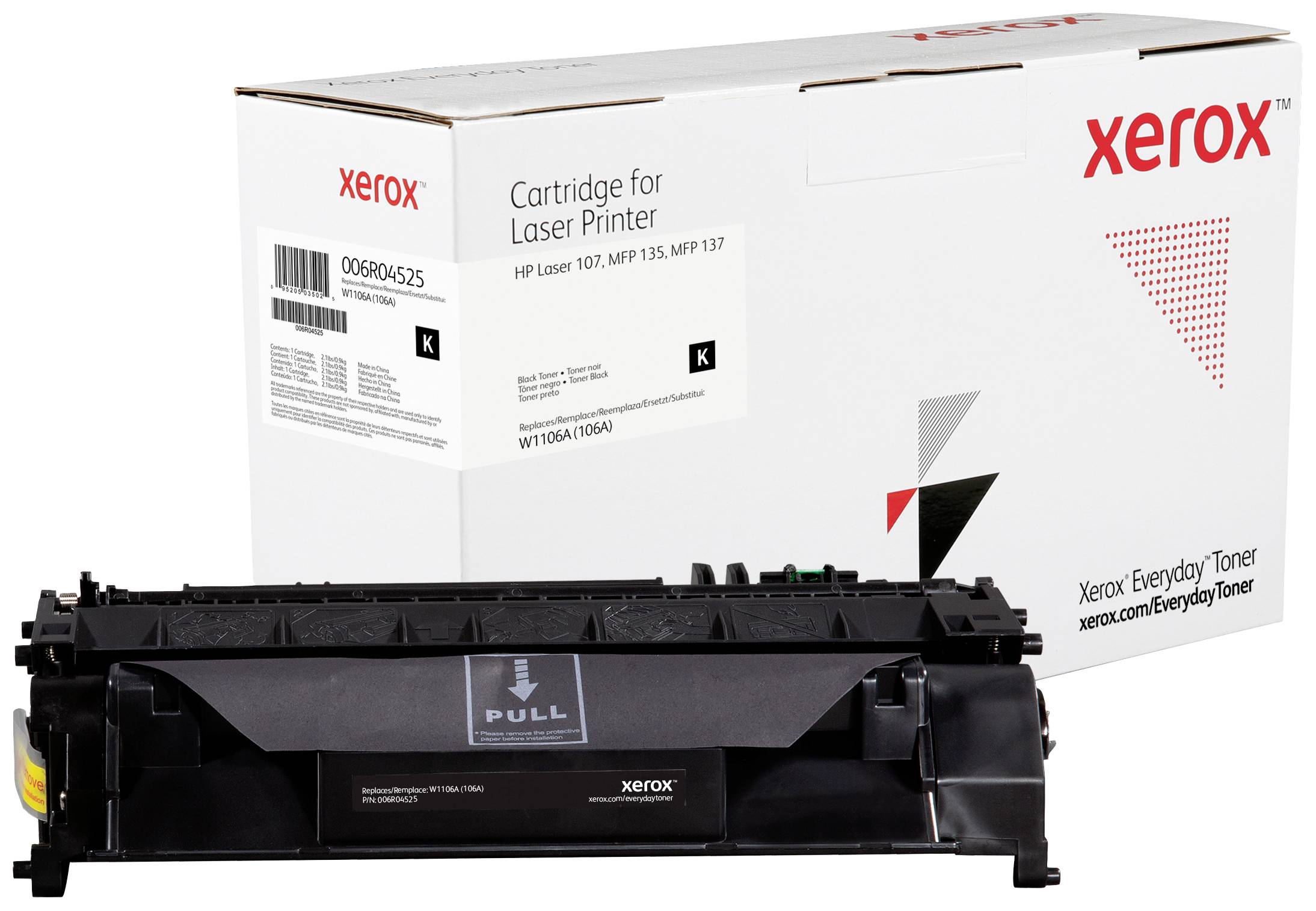 Замінний тонер Xerox HP HP 106A (W1106A) замінний чорний 1000 сторінок щодня 006R04525