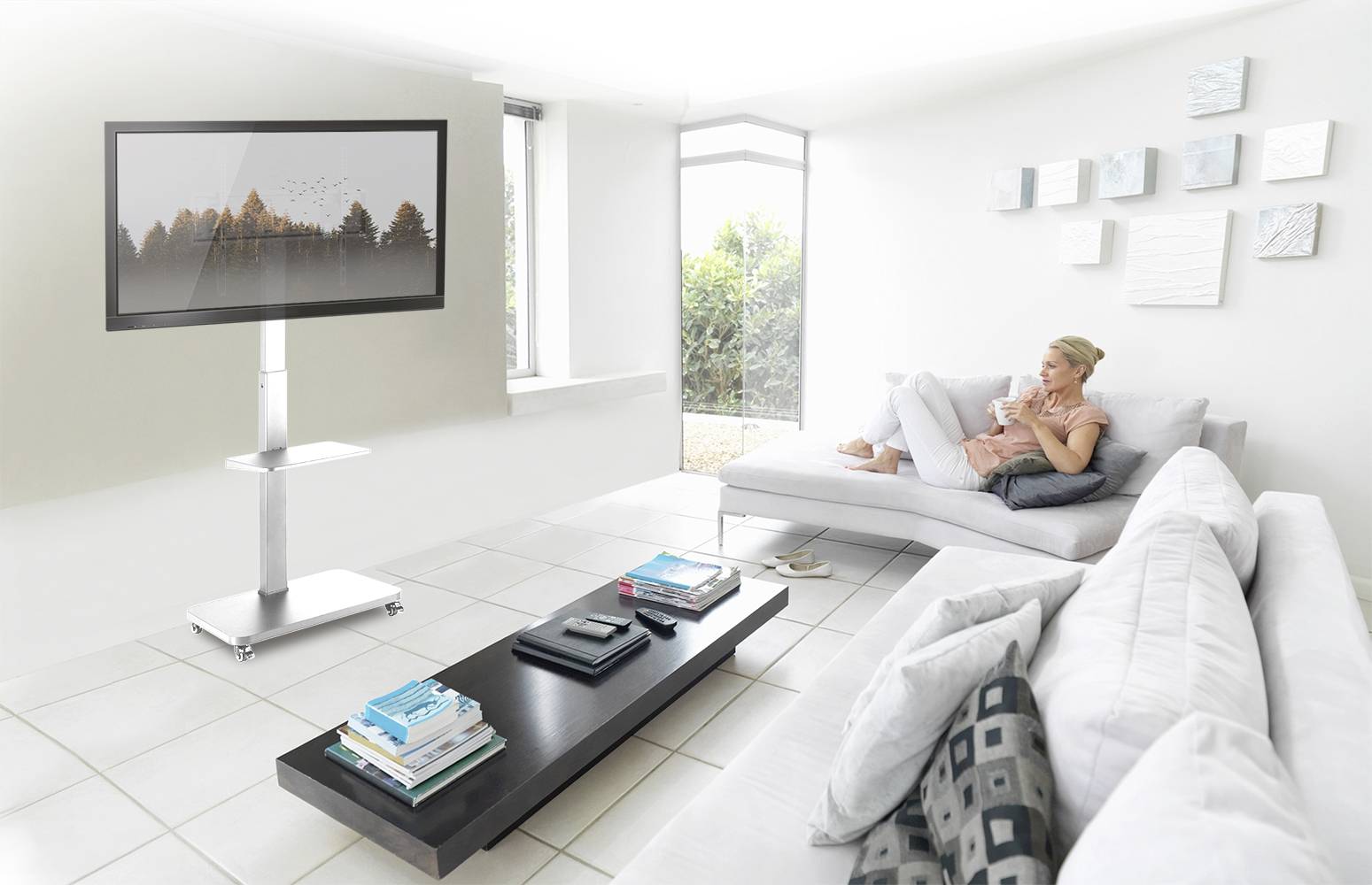 Підставка під телевізор My Wall HP 108 WL 94,0 см (37 дюймів) - 190,5 см (75 дюймів) з регульованою висотою, портативна