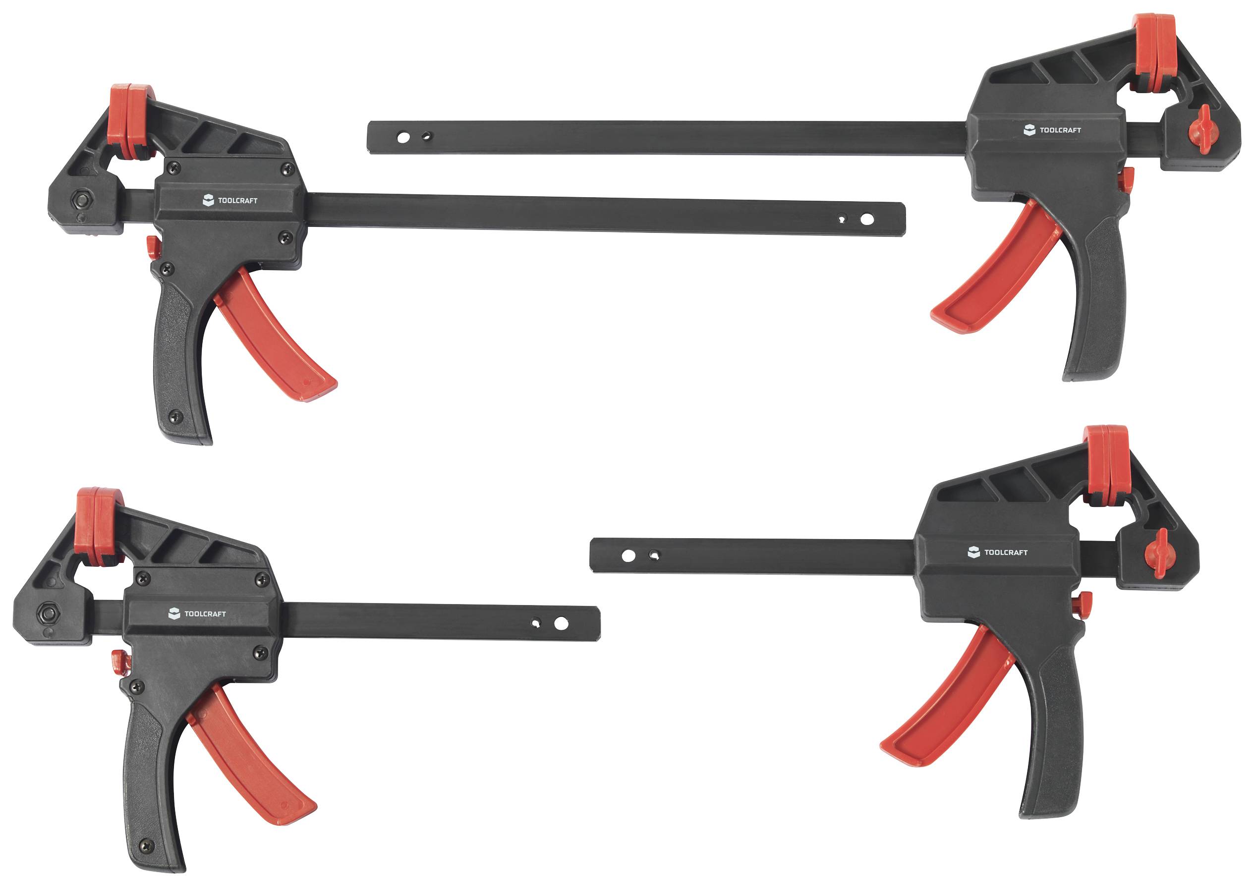 Комплект для складання TOOLCRAFT TO-7870761, Одноручний затискач, комплект з 4 шт. (15 см та 30 см), 450 Н