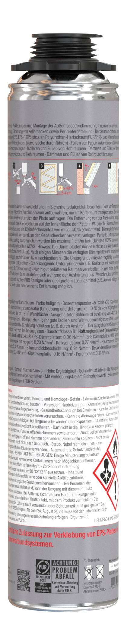 Pianka klejąca premium ETICS PUP ETICS 750 Fischer 539164, 750 ml-1
