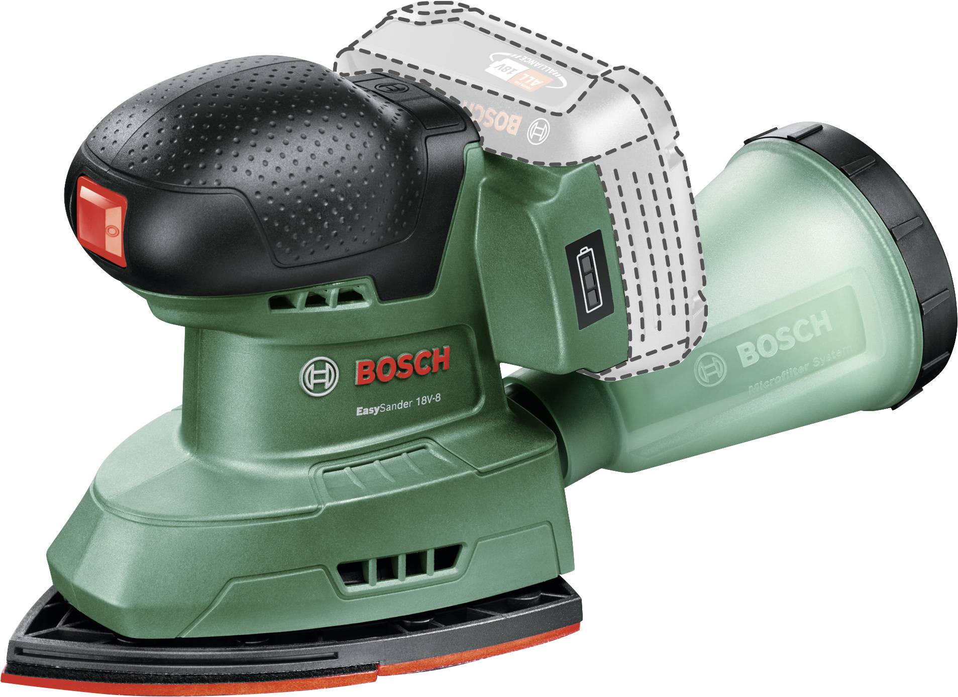 Bosch Home and Garden EasySander 18V-8 06033E3000 Ексцентрикова шліфувальна машина без акумулятора 18 В 2,5 Аг Кількість акумулято