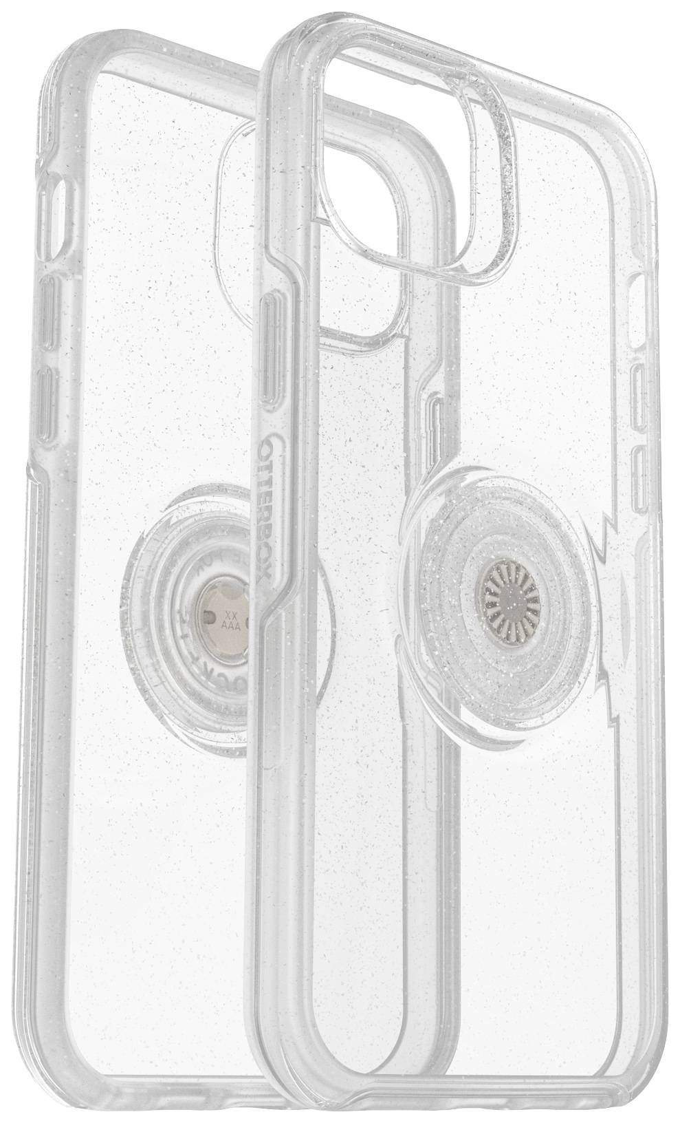 Przezroczyste etui na telefon z zintegrowanym uchwytem PopGrip, idealne do nowoczesnych smartfonów. Chroni urządzenie i ułatwia trzymanie.