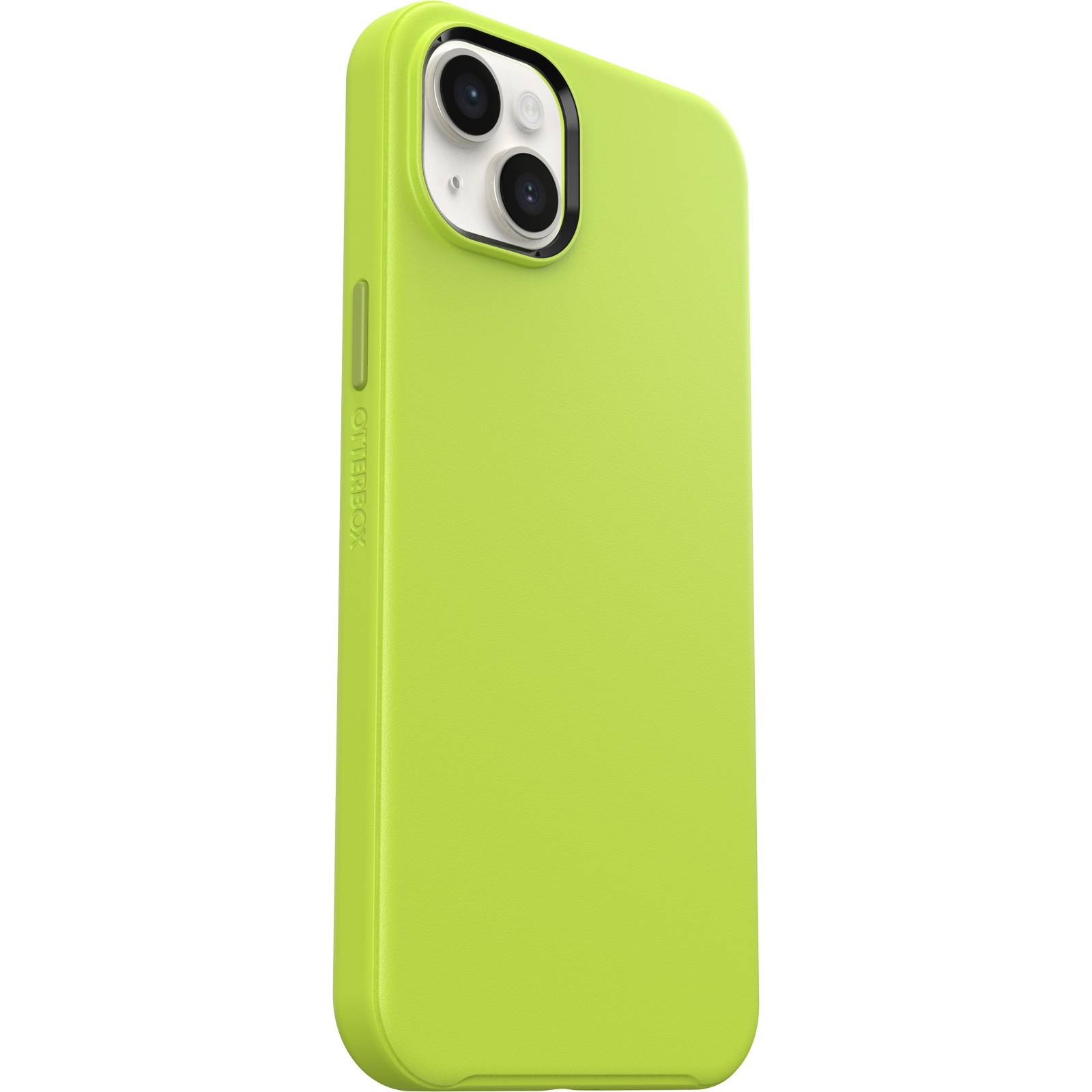 Jasnozielony smartfon z podwójnym aparatem z tyłu, ukazany w pionie.