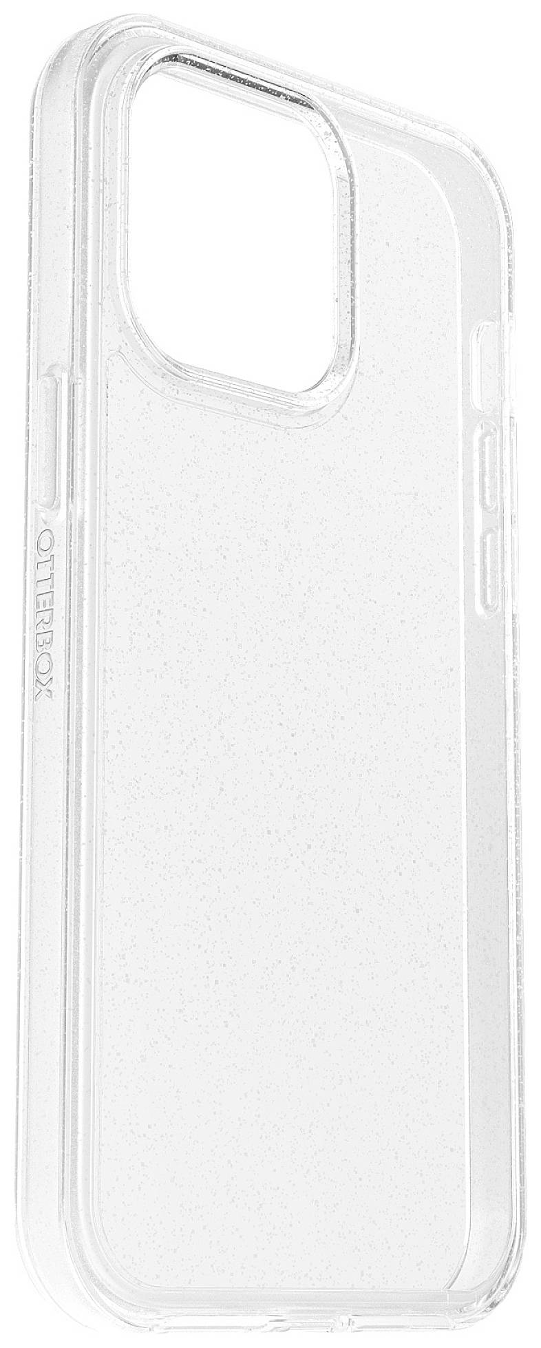 Przezroczyste etui na telefon wykonane z plastiku z wycięciem na aparat, odpowiednie do nowoczesnego modelu smartfona.