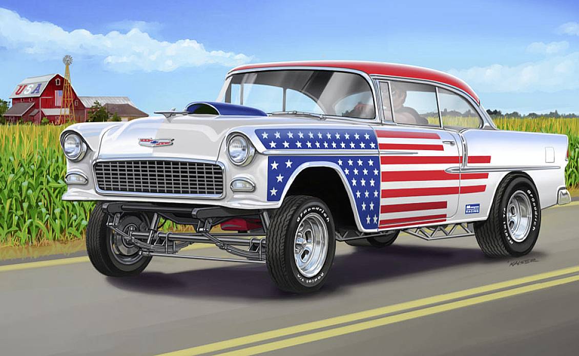 239＊■Revell '55 Chevy Street Machine1：25 1955 Chevy Bel Air Street Machine (2 in 1) 1/24 Revell