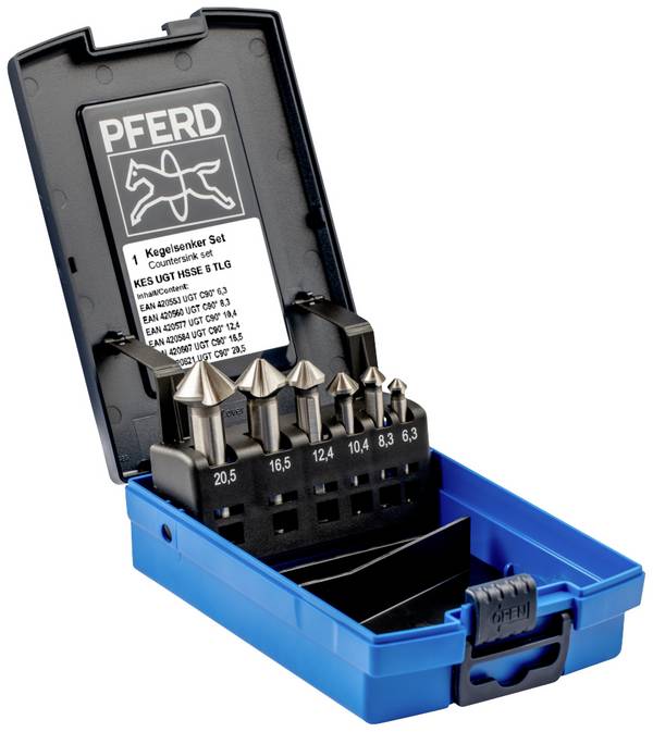 Pogłębiacz stożkowy zestaw PFERD TOOLS SET UGT HSSE DIN 335 C90° 6TLG 25202195 1 zest.