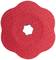 Czerwony strukturowany uchwyt wspinaczkowy w kształcie kwiatu z otworem pośrodku, powszechnie stosowany na sztucznych ściankach wspinaczkowych w pomieszczeniach.