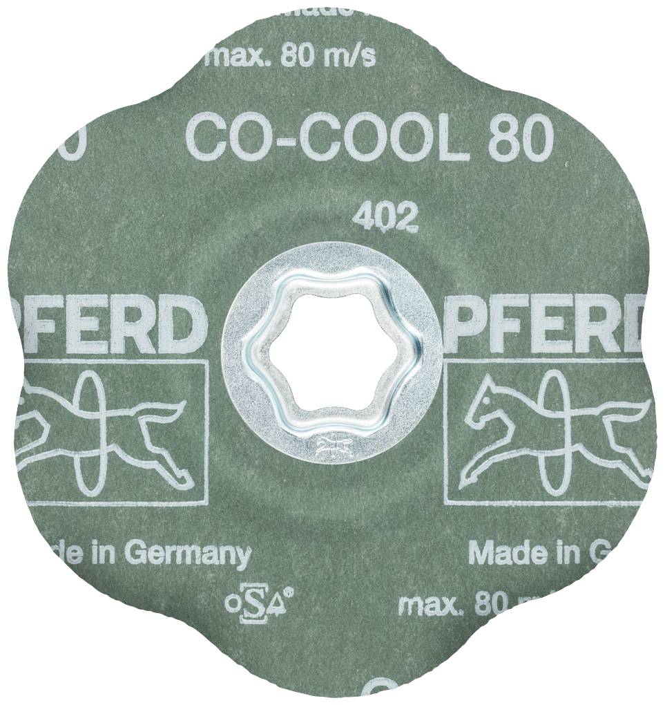 Tarcza szlifierska 'CO-COOL 80' firmy PFERD, maks. 80 m/s, Wyprodukowano w Niemczech.