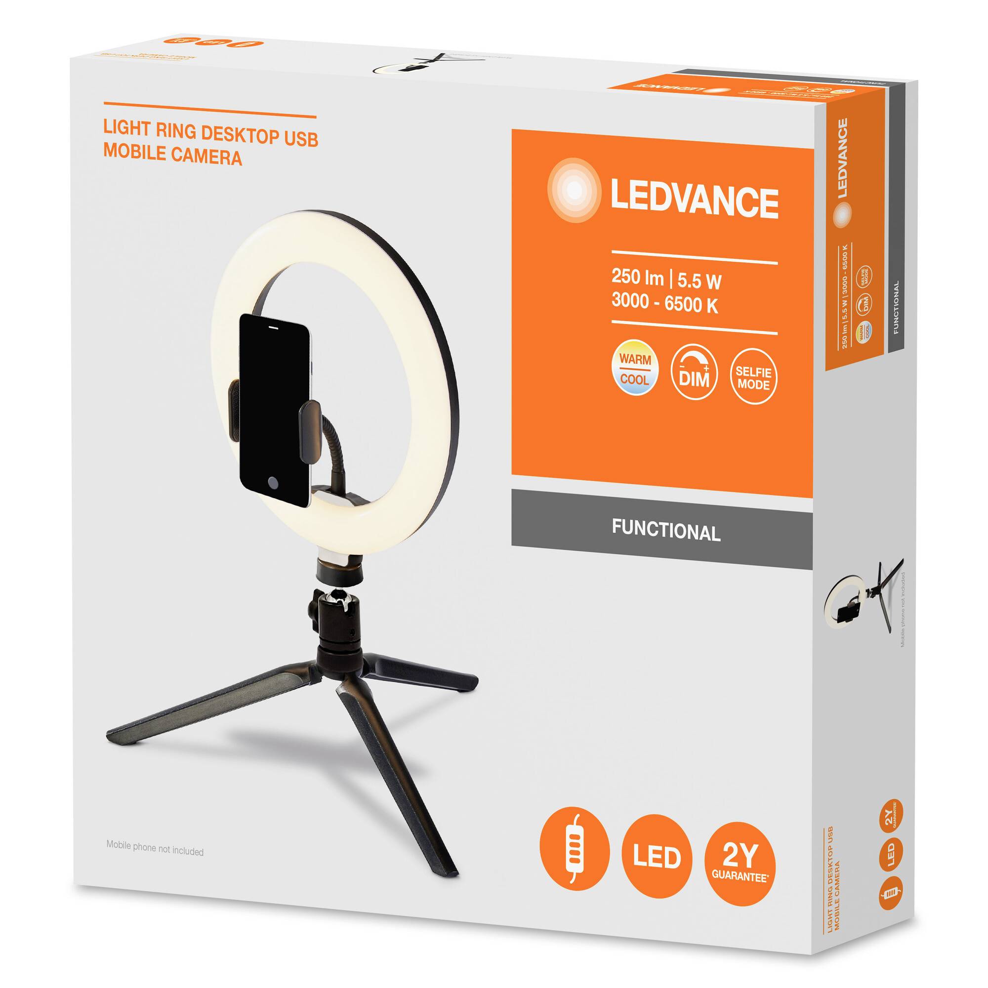 LEDVANCE LINEAR LED MOBILE RING 4058075666870 5.50 Вт чорна світлодіодна настільна лампа