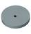 Okrągła, szara płyta metalowa z małym otworem centralnym. Mogłaby być używana jako element bazowy w konstrukcjach mechanicznych.