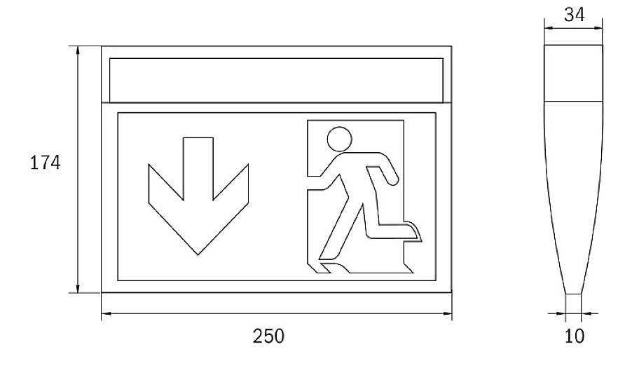 RP Technik KMU019ML Розмітка аварійного маршруту зі світлодіодним підсвічуванням ліворуч, праворуч, вгору, вниз