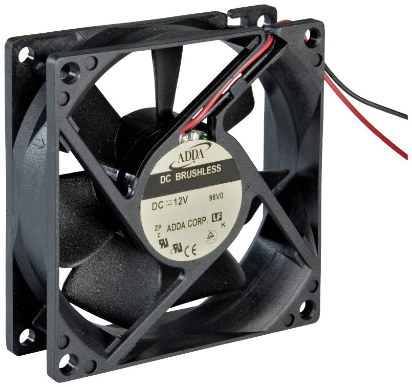 Осьовий вентилятор ADDA AD08012HB257104, 12 В/DC, 37,2 м³/год, (Д x Ш x В) 80 x 80 x 25 мм