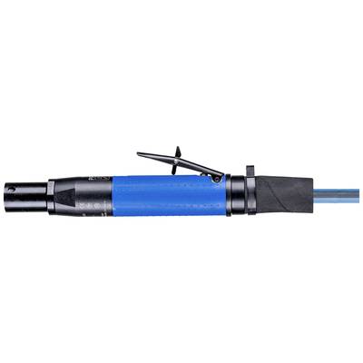 Niebieski uchwyt z czarną wtyczką, kabel podłączony. Możliwe zastosowanie w technice audio lub oświetleniowej.