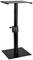 Czarny metalowy stojak głośnikowy z prostokątną podstawą i regulowaną wysokością, odpowiedni do monitorów studyjnych.