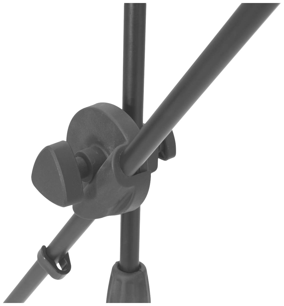 Połączenie statywowe z pokrętłem do regulacji wysokości, umożliwiające mocowanie wielu prętów. Stabilność i regulacja w centrum projektu.