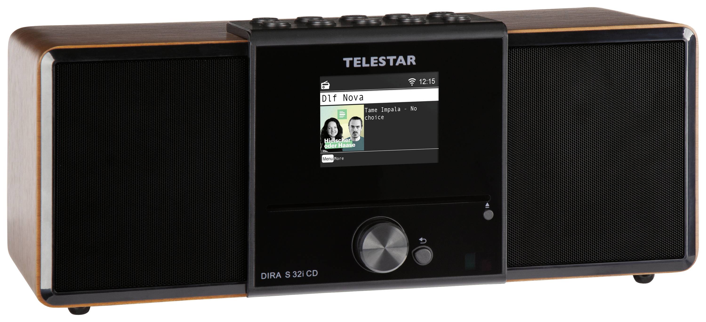 Радіоприймач з компакт-дисками Telestar DIRA S 32i CD DAB+, метрові хвилі (VHF), інтернет з пультом дистанційного керування, дерев