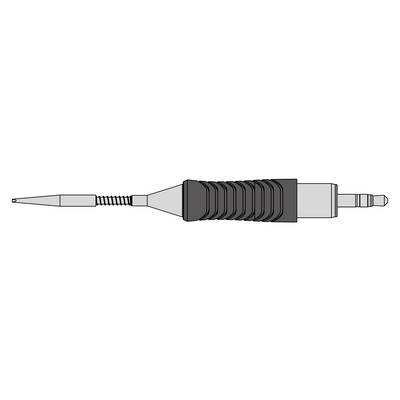 Ilustracja wtyczki z karbowanym uchwytem i wąską główką, prawdopodobnie przeznaczonej do akcesorii audio lub elektrycznych.