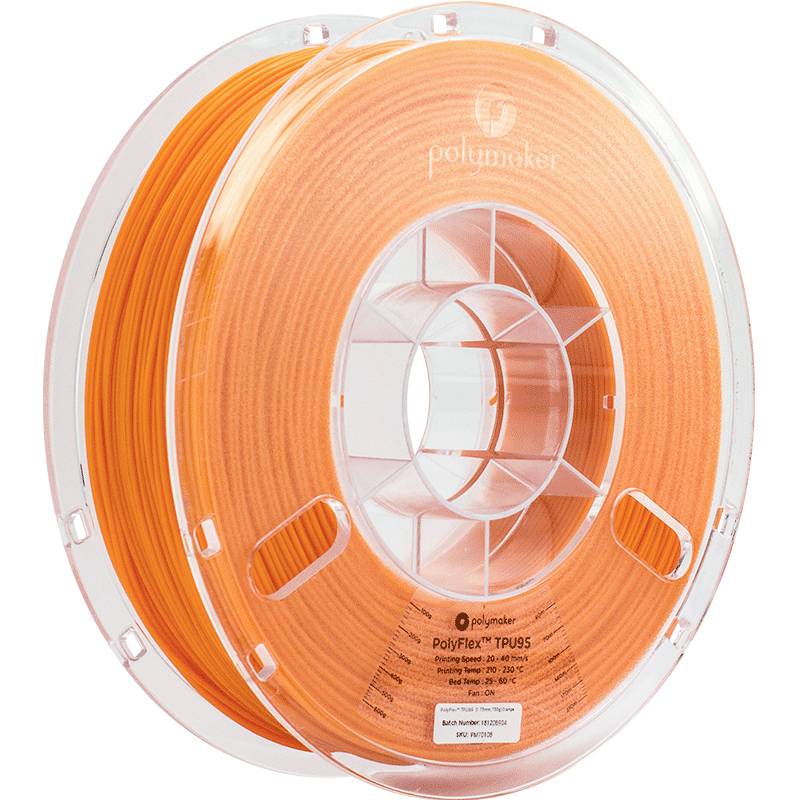 Polymaker PD01006 PolyFlex TPU-95A Филамент для 3D-принтеров, гибкий TPU, 1,75 мм, 750 г, оранжевый, PolyFlex, 1 шт.
