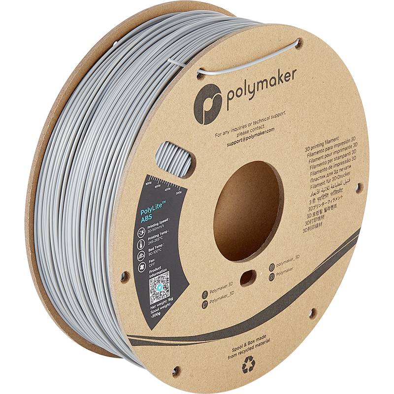 Polymaker PE01013 PolyLite Filament для 3D принтерів ABS без запаху 2,85 мм 1000 г сірий 1 шт.