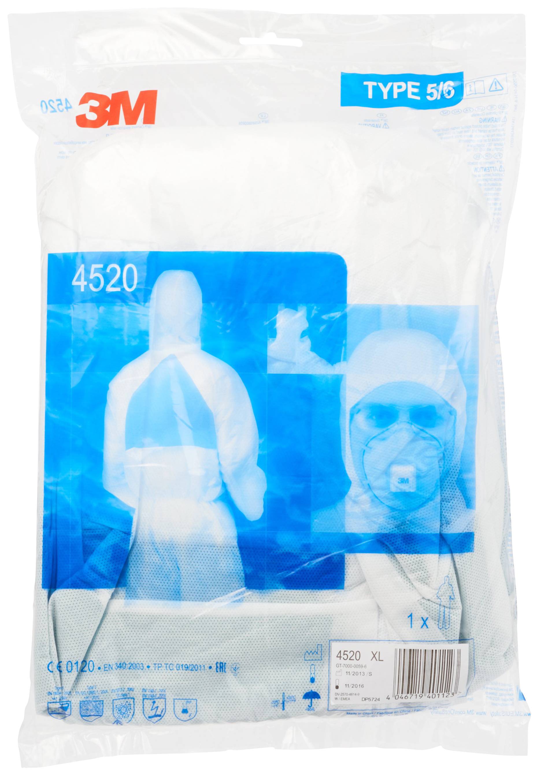 Одноразовий захисний комбінезон 3M 45203XL, розмір одягу: XXXL, білий