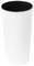 Wysoki, cylindryczny biały kubek plastikowy, który wewnątrz jest czarny.