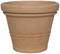 Pusty, okrągły, terakotowy doniczka gliniana, odpowiednia do roślin wewnątrz i na zewnątrz domu.