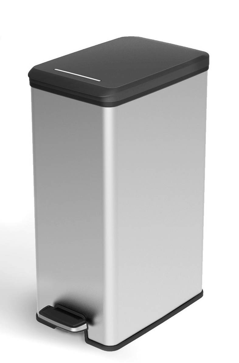 Сміттєвий бак Curver DECO Bin 240640 40 л (Ш x В x Г) 250 x 610 x 420 мм срібний, чорний 1 шт.