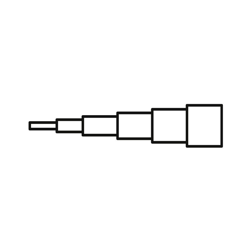 Prosty diagram liniowy ilustracji wysuwanego teleskopu.